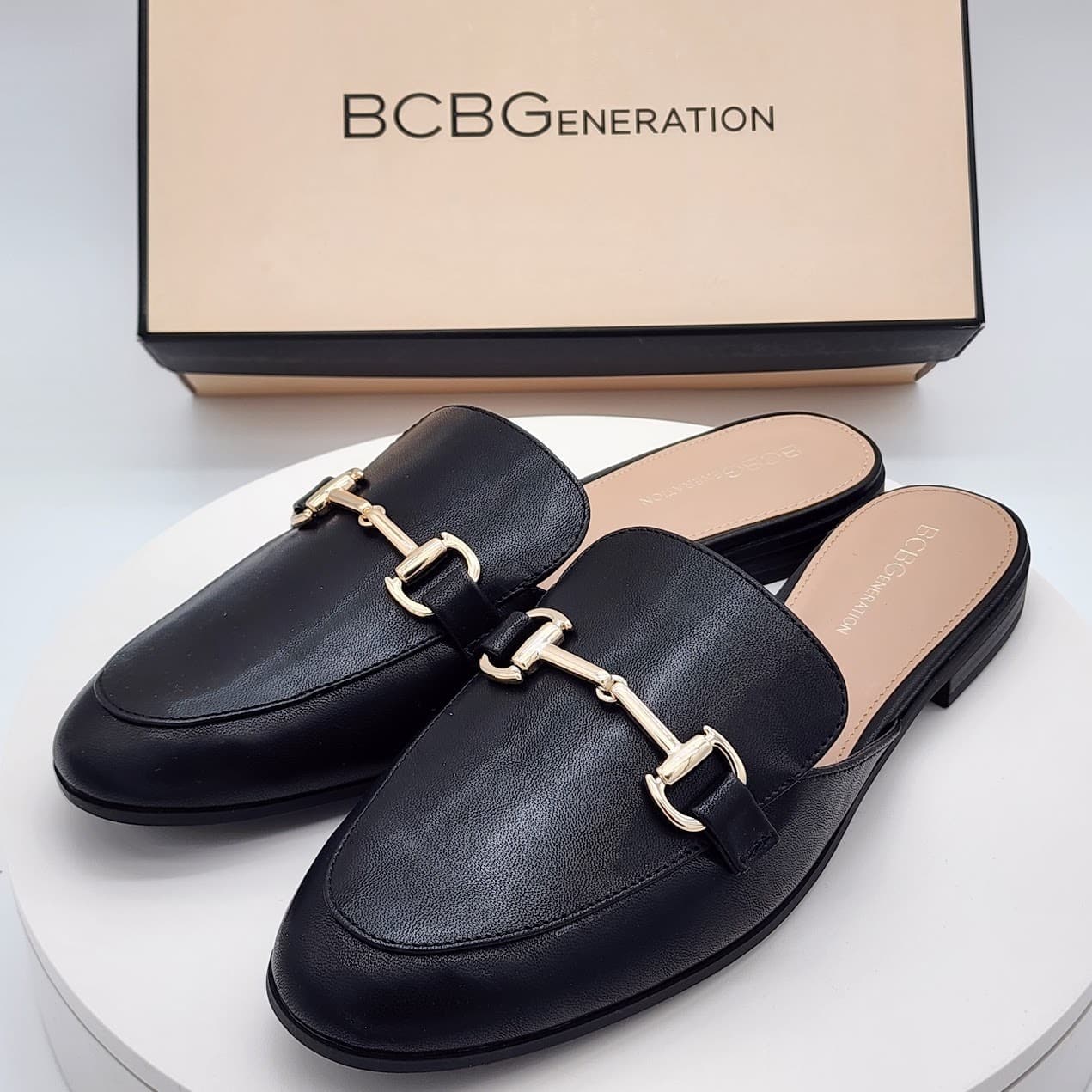 NEW BCBGeneration Zorie Black Mule Loafers Women's Size 9.5 M Slip-On Flats - Thumbnail 4