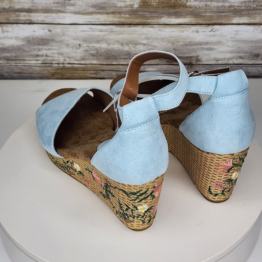NEW - Style & Co Seleeny Women’s Dream Blue Espadrille Wedge Sandals Size 9 - Thumbnail 3