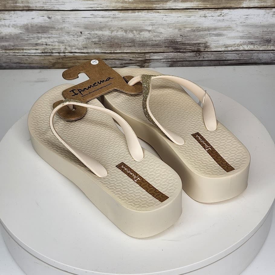 NEW - Ipanema Ipa Glitter Wedge Women’s Flip Flop Sandals Sparkle Size 7 - Thumbnail 3