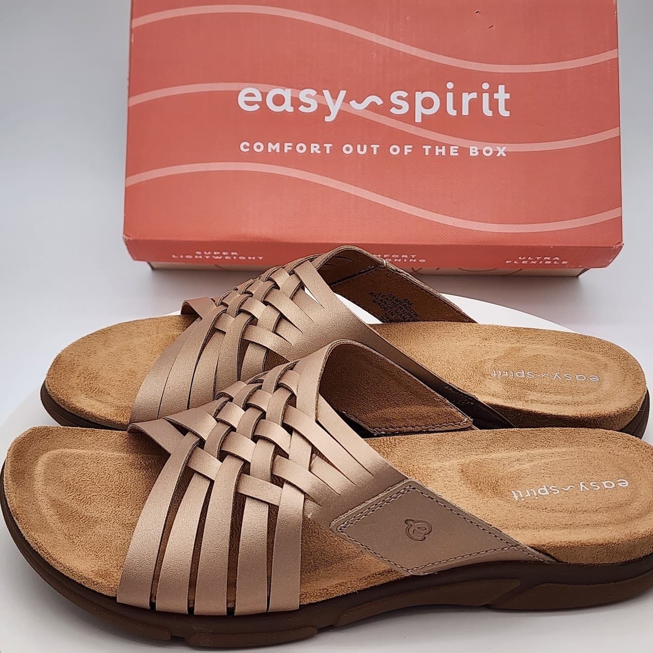 NEW Easy Spirit Meadow Bronze Metallic Slide Sandals Women'S Size 8 M Comfort - Thumbnail 4