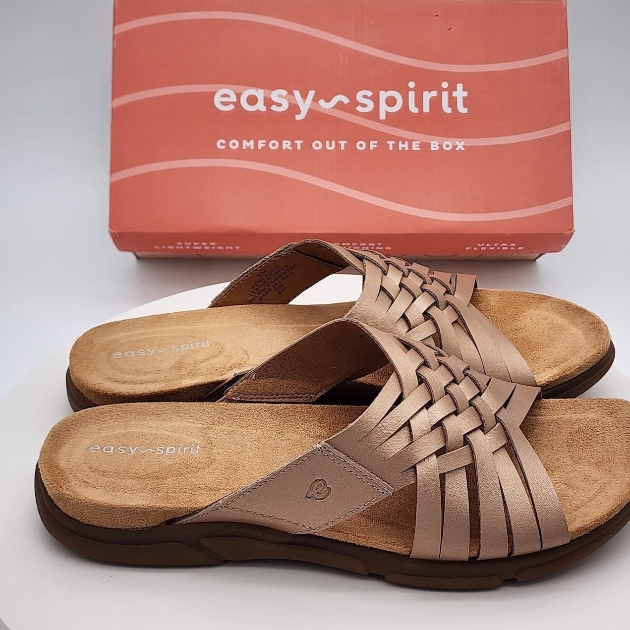 NEW Easy Spirit Meadow Bronze Metallic Slide Sandals Women'S Size 8 M Comfort - Thumbnail 2
