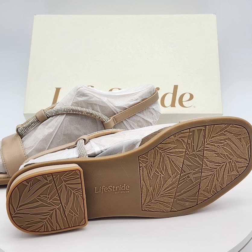NEW LifeStride Radiant Taupe Heirloom Embellished Sandals Women's Size 7M - Thumbnail 7