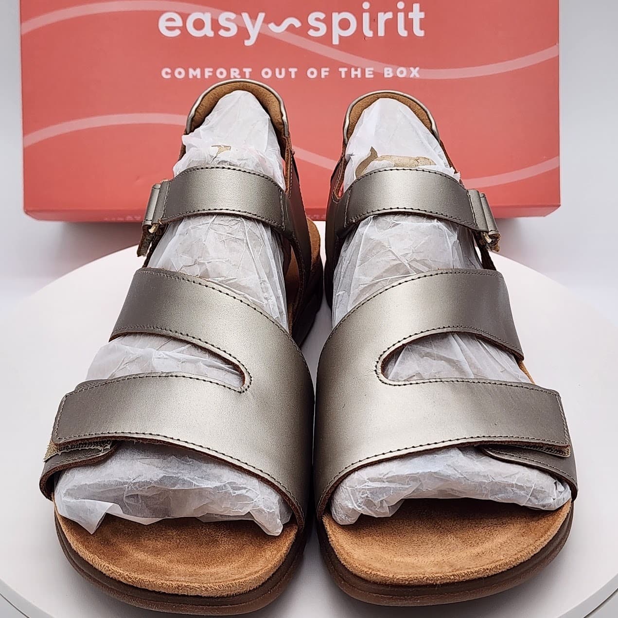 NEW Easy Spirit Mavey Gold Comfort Sandals Women's Size 10 M Adjustable Straps - Thumbnail 6