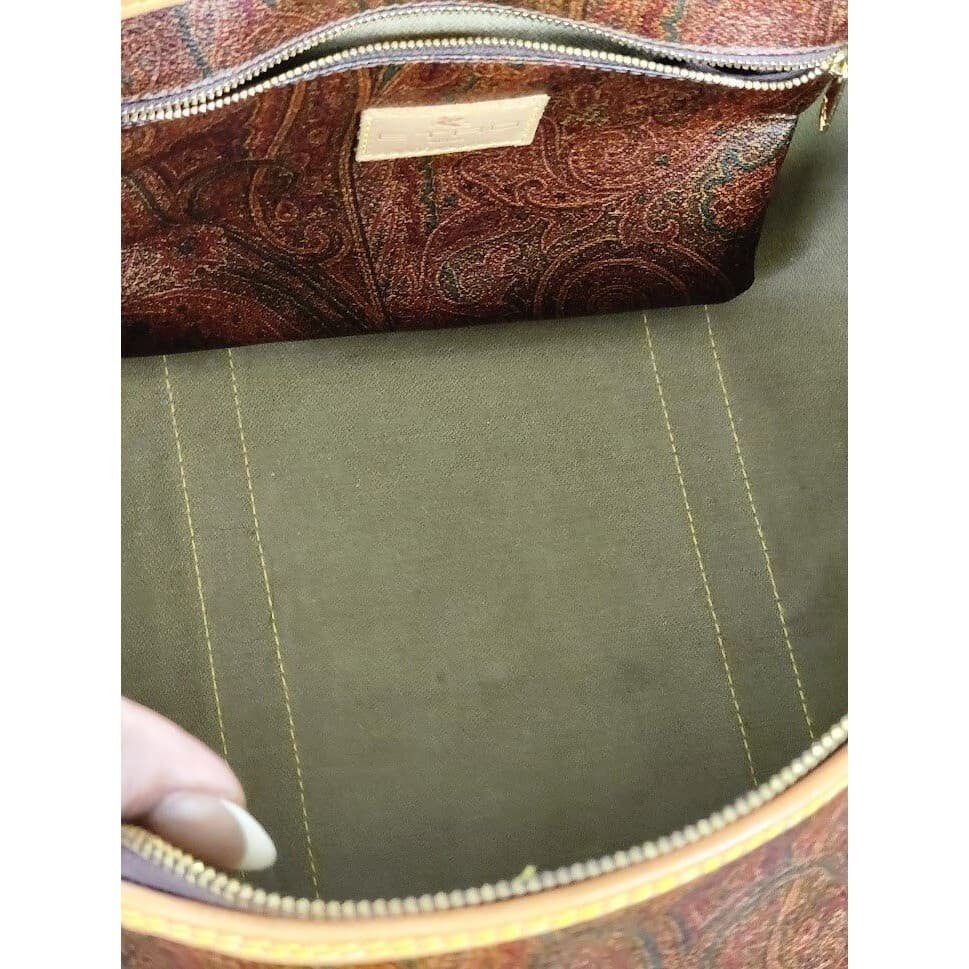 Etro Bordeaux Paisley Boston Bag - Thumbnail 8