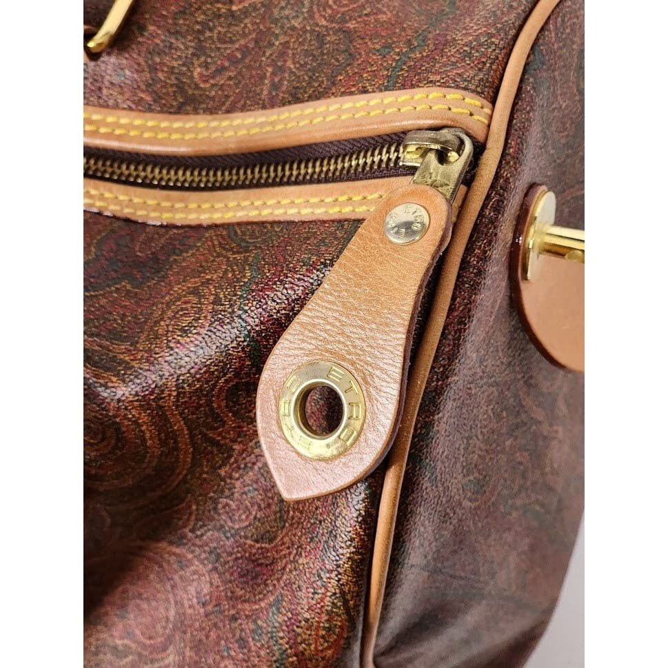 Etro Bordeaux Paisley Boston Bag - Thumbnail 4