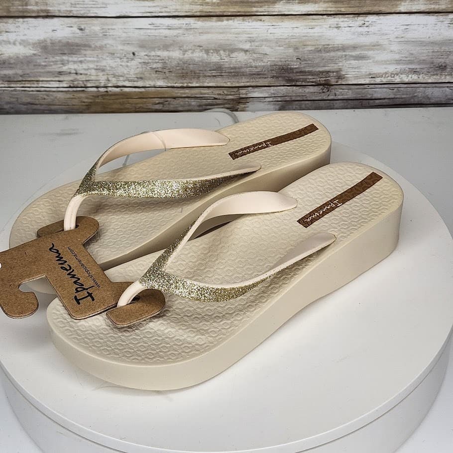 NEW - Ipanema Ipa Glitter Wedge Women’s Flip Flop Sandals Sparkle Size 7 - Thumbnail 4