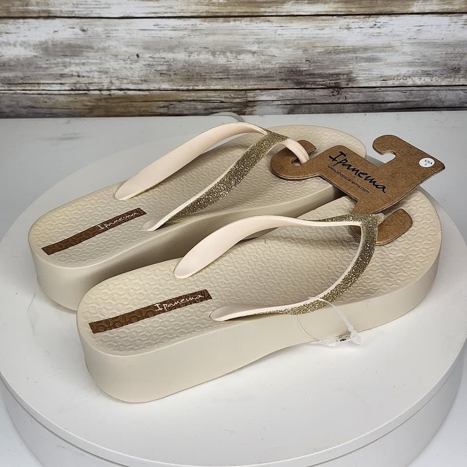NEW - Ipanema Ipa Glitter Wedge Women’s Flip Flop Sandals Sparkle Size 7 - Thumbnail 2