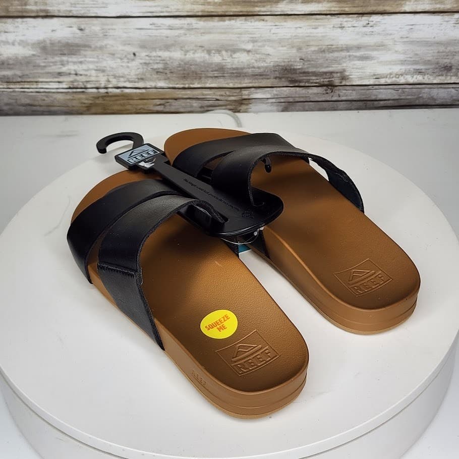 NEW - REEF Cushion Vista Pool Women’s Slide Sandals Black Natural Size 5 - Thumbnail 3