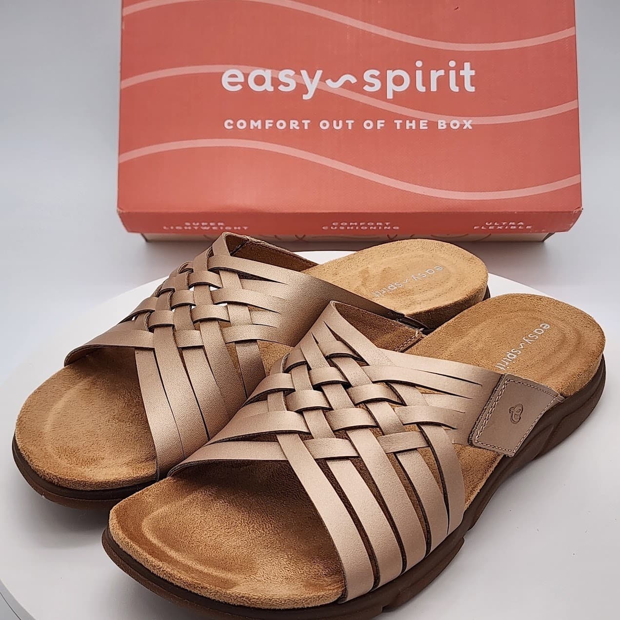 NEW Easy Spirit Meadow Bronze Metallic Slide Sandals Women'S Size 8 M Comfort - Thumbnail 5