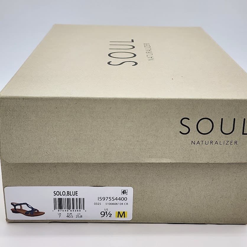 NEW SOUL Naturalizer Women's Blue Strappy Comfort Sandals Size 9.5M Slingback - Thumbnail 9