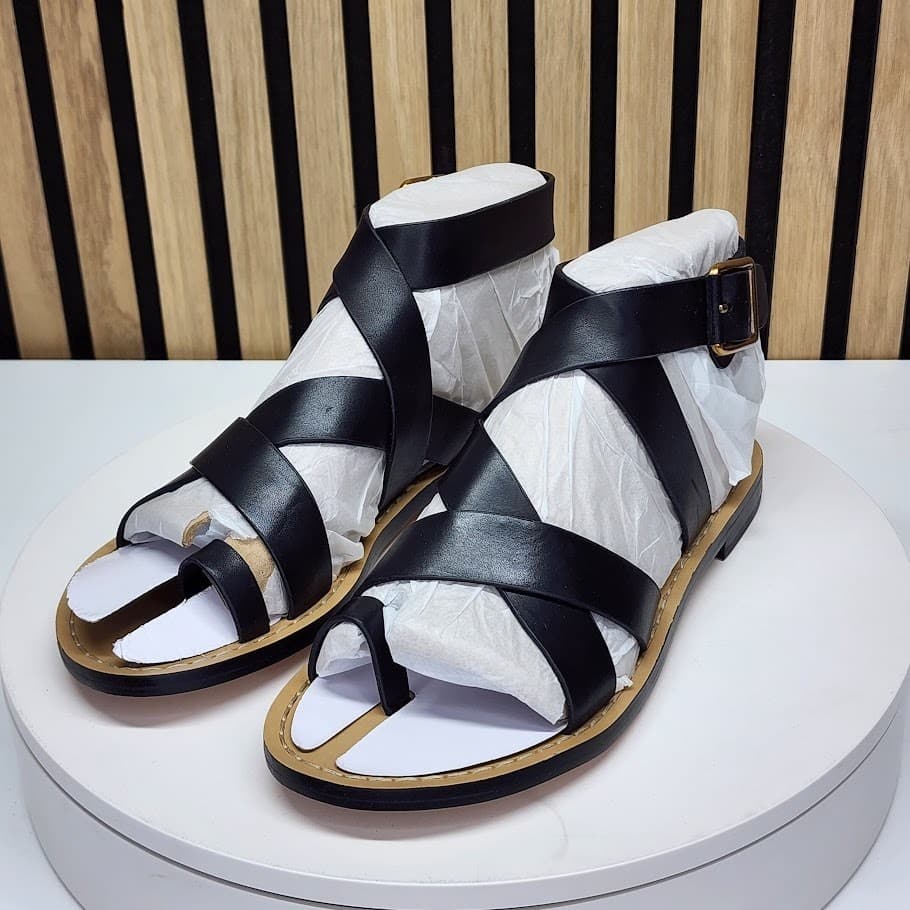 NEW - Marc Fisher LTD Lollie Women’s Black Strappy Flat Sandals Size 7 - Thumbnail 6