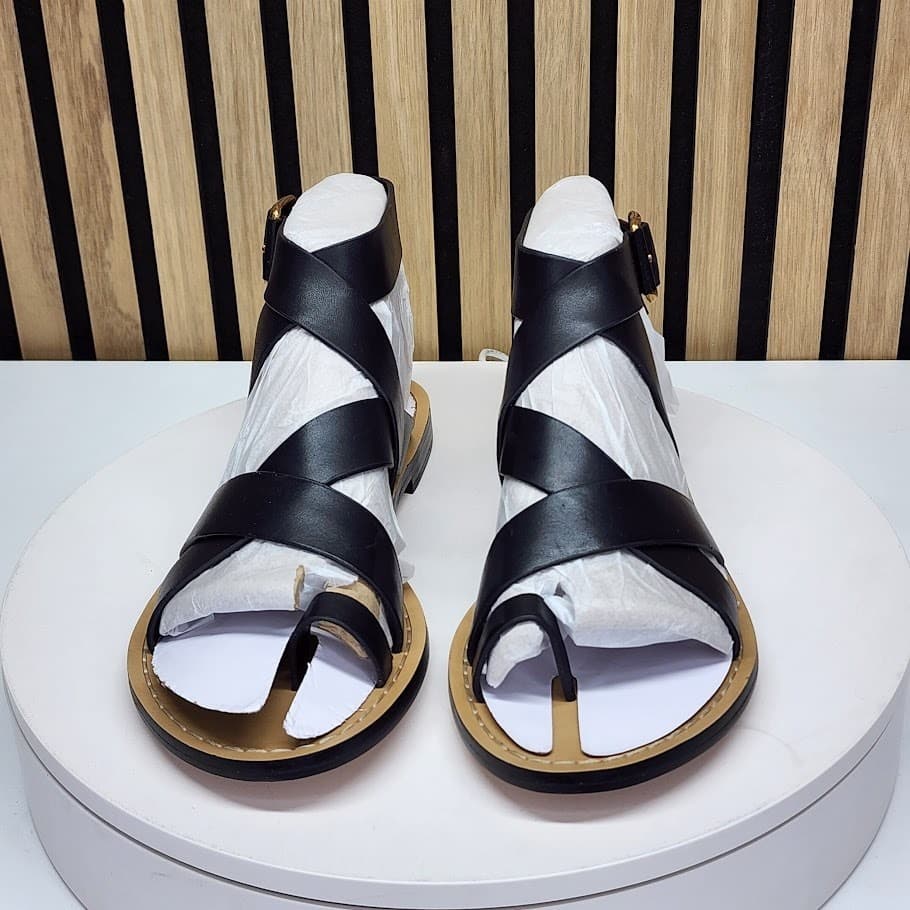NEW - Marc Fisher LTD Lollie Women’s Black Strappy Flat Sandals Size 7 - Thumbnail 7