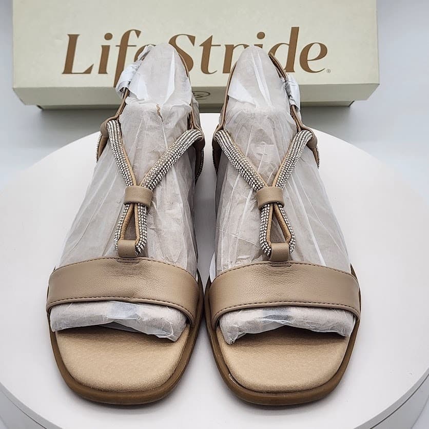 NEW LifeStride Radiant Taupe Heirloom Embellished Sandals Women's Size 7M - Thumbnail 5