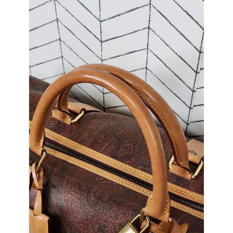 Etro Bordeaux Paisley Boston Bag - Thumbnail 6