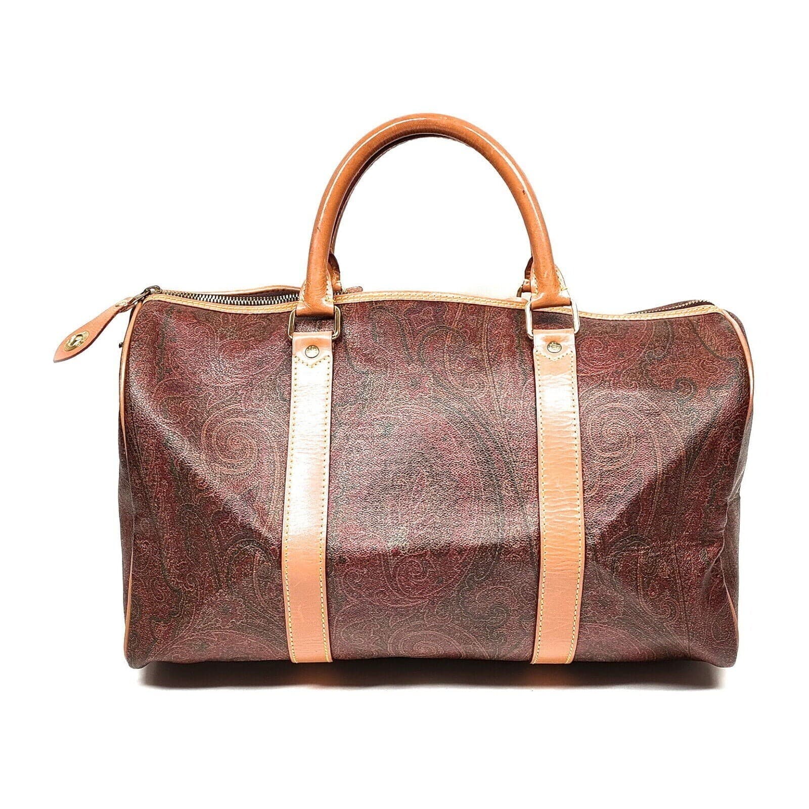 Etro Bordeaux Paisley Boston Bag - Thumbnail 11