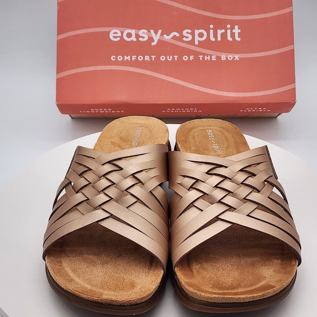 NEW Easy Spirit Meadow Bronze Metallic Slide Sandals Women'S Size 8 M Comfort - Thumbnail 6