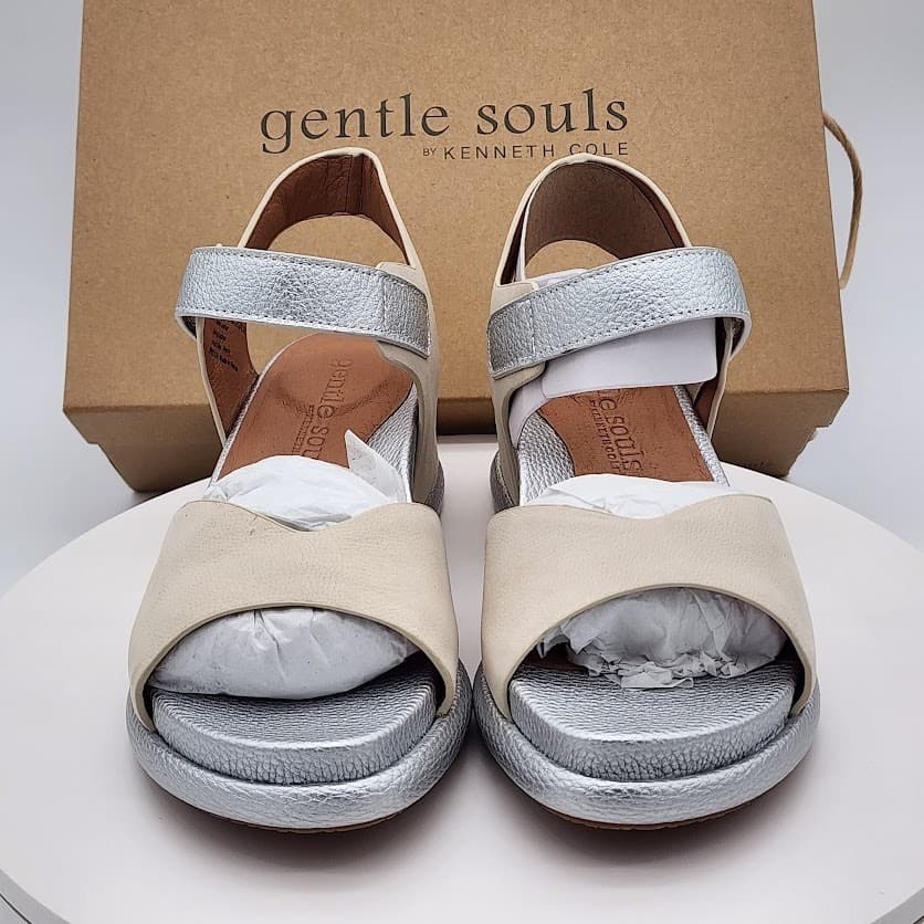 NEW Gentle Souls by Kenneth Cole Jalleh Stone Nubuck Comfort Sandals Size 6.5M - Thumbnail 6