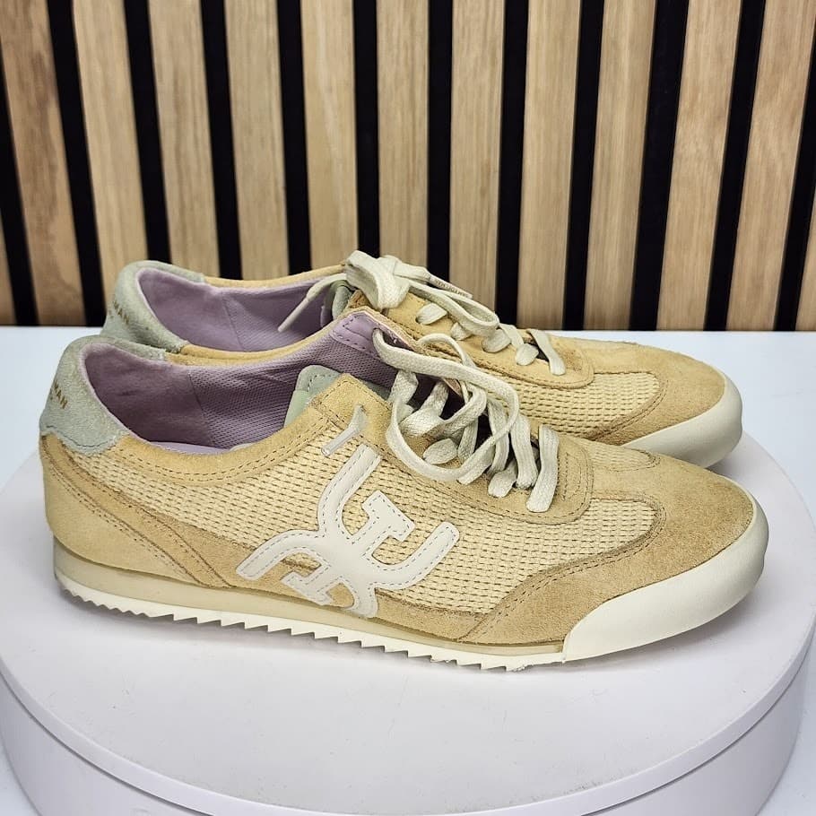 Sam Edelman Women’s Beige Suede & Woven Lace-Up Sneakers - Size 6.5 M - Thumbnail 2