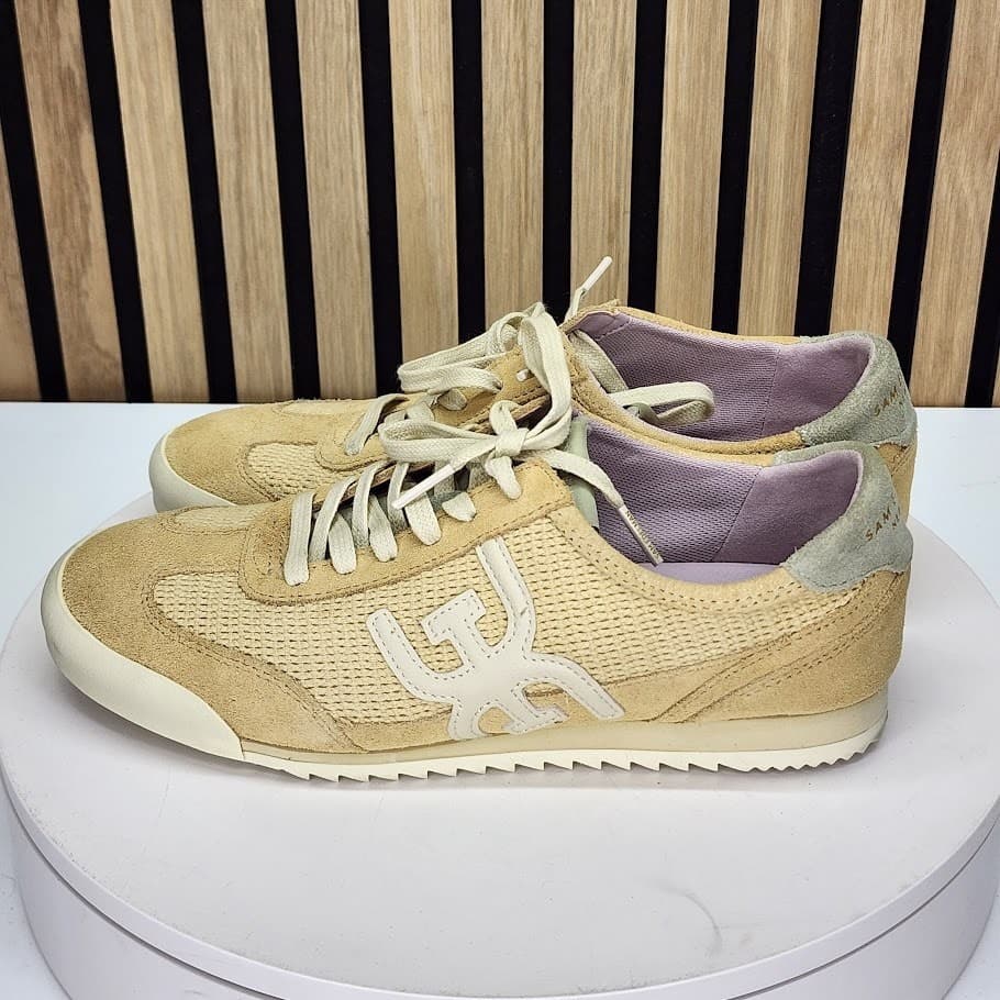 Sam Edelman Women’s Beige Suede & Woven Lace-Up Sneakers - Size 6.5 M - Thumbnail 7