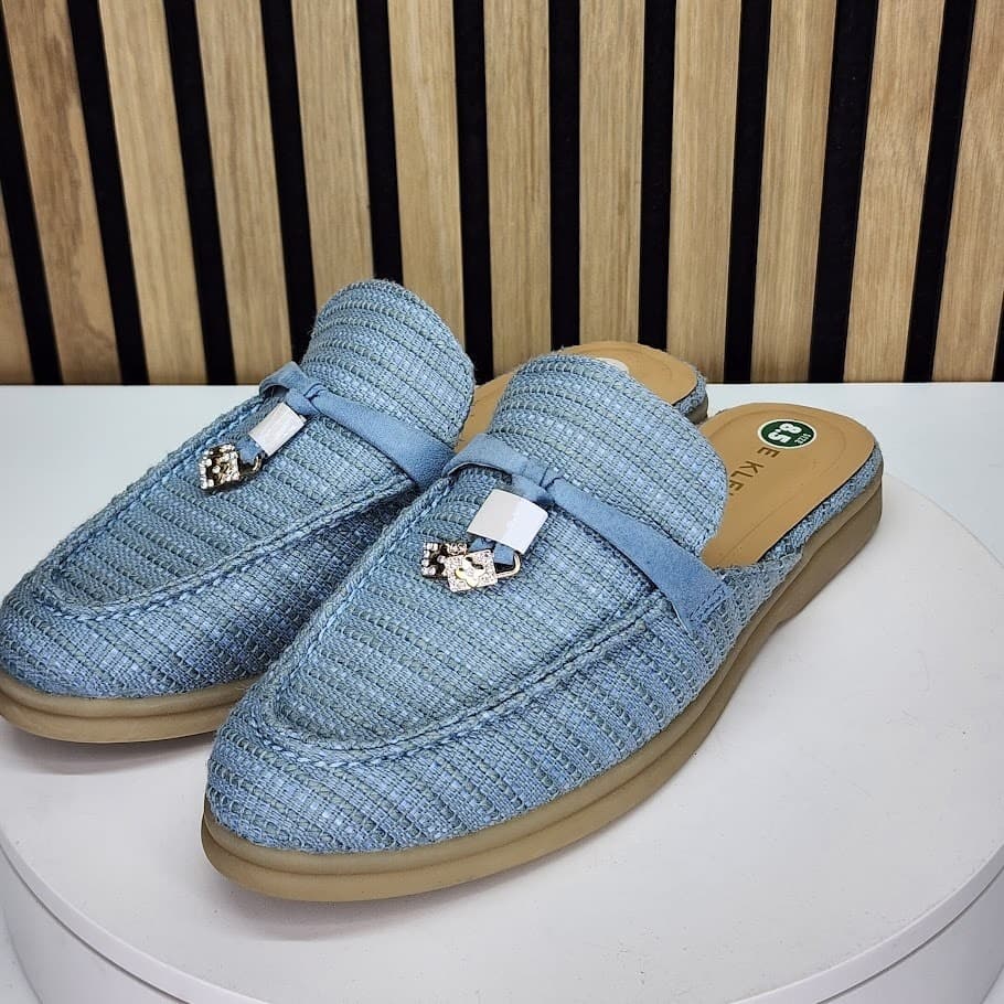 Anne Klein IFlex Women’s Blue Woven Mule Loafers – Size 8.5M - Thumbnail 6