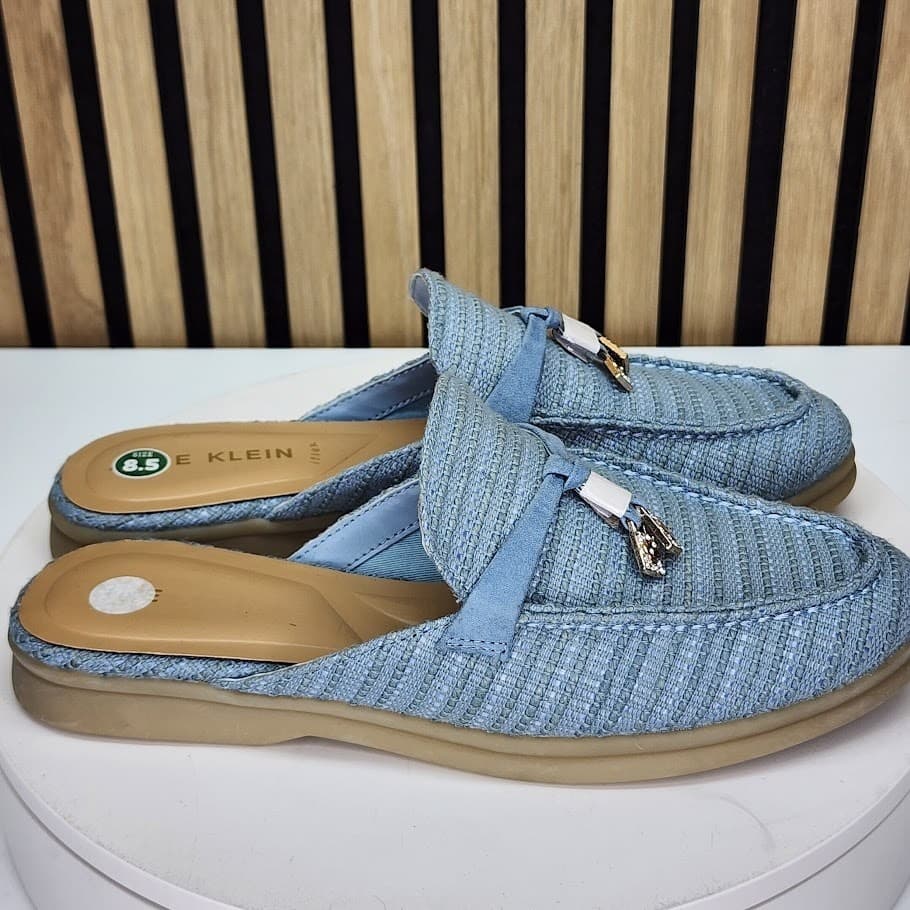 Anne Klein IFlex Women’s Blue Woven Mule Loafers – Size 8.5M - Thumbnail 2