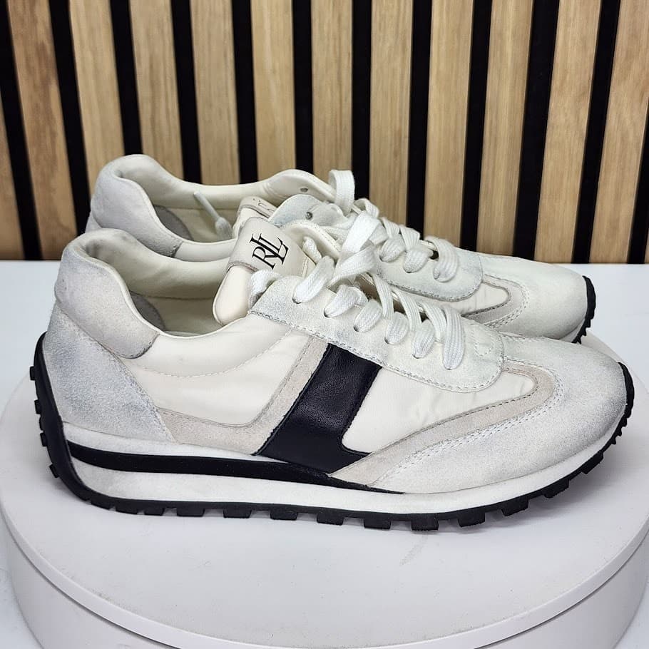 Lauren Ralph Lauren Women’s White Lace-Up Fashion Sneakers - Size 7 - Thumbnail 2