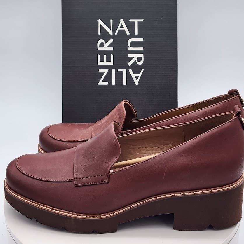 NEW Naturalizer Darry Cabernet Leather Lug Sole Loafers Women's Size 12M Comfort - Thumbnail 4