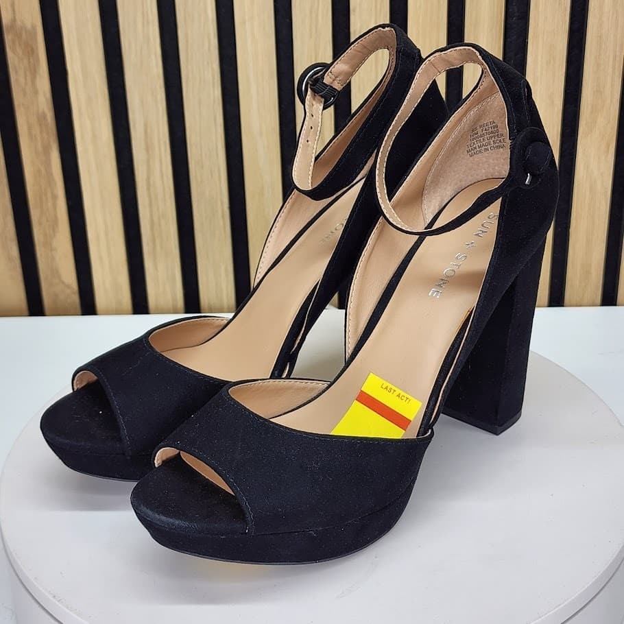 Sun + Stone Women’s Black Platform Block Heel Shoes - Size 10 M - Thumbnail 6