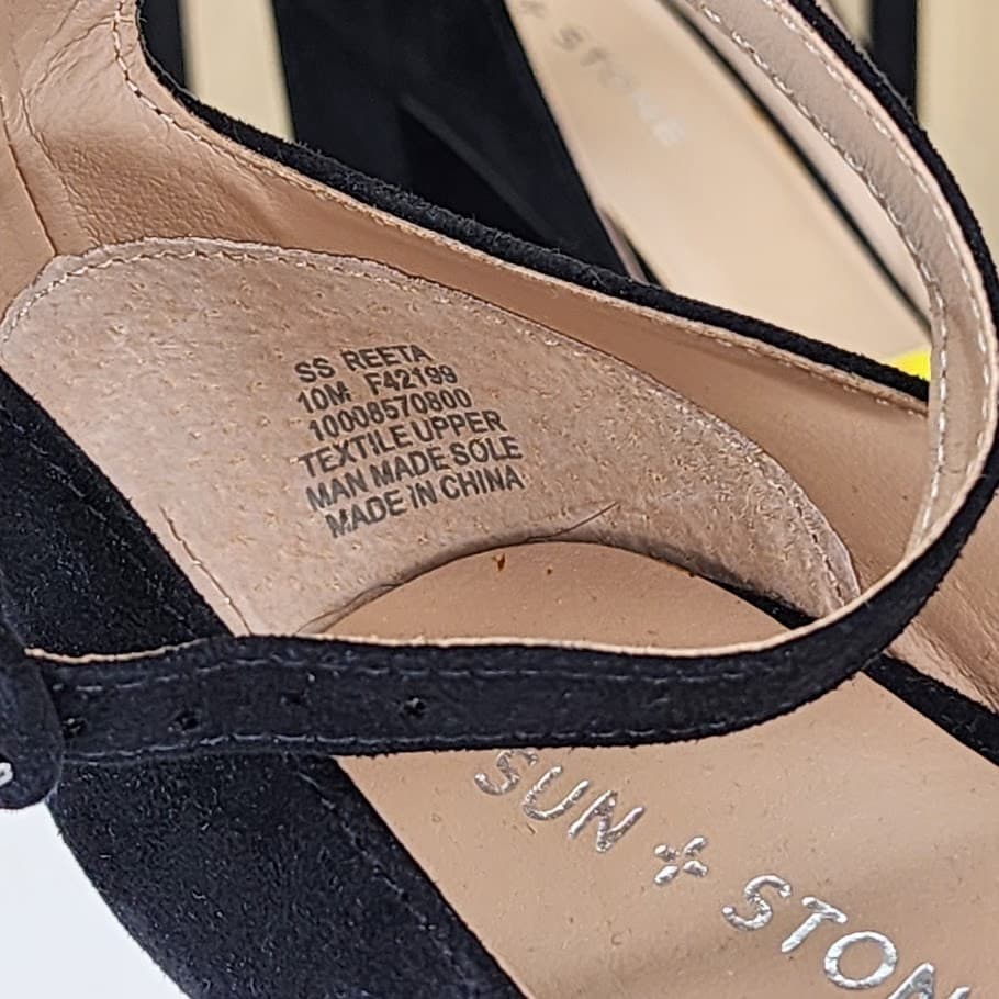 Sun + Stone Women’s Black Platform Block Heel Shoes - Size 10 M - Thumbnail 10