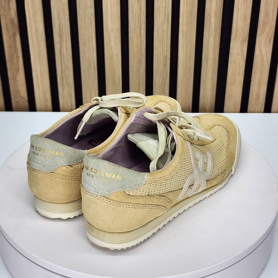 Sam Edelman Women’s Beige Suede & Woven Lace-Up Sneakers - Size 6.5 M - Thumbnail 3