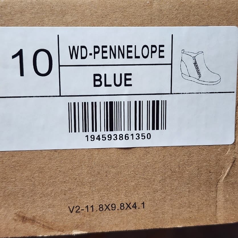 NEW Journee Collection Pennelope Blue Wedge Sneakers Women's Size 10 Side Zip - Thumbnail 9