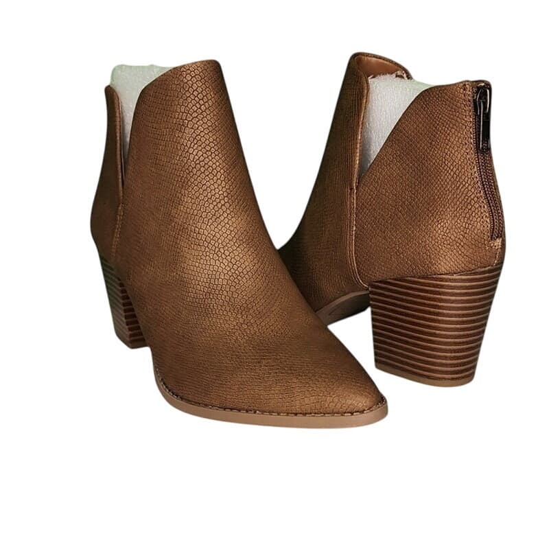 Sun + Stone Elizaa Boho V-Notch Pointed-Toe Block Heel for Women - Size 8M Brown - Thumbnail 6