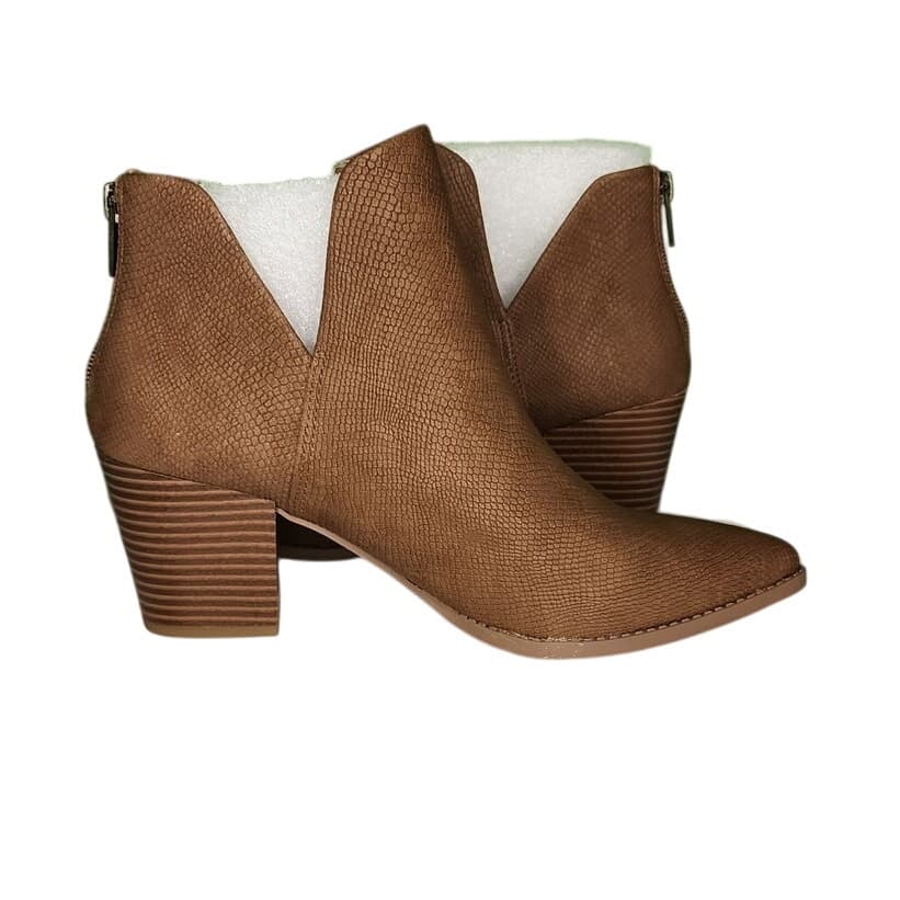 Sun + Stone Elizaa Boho V-Notch Pointed-Toe Block Heel for Women - Size 8M Brown - Thumbnail 9
