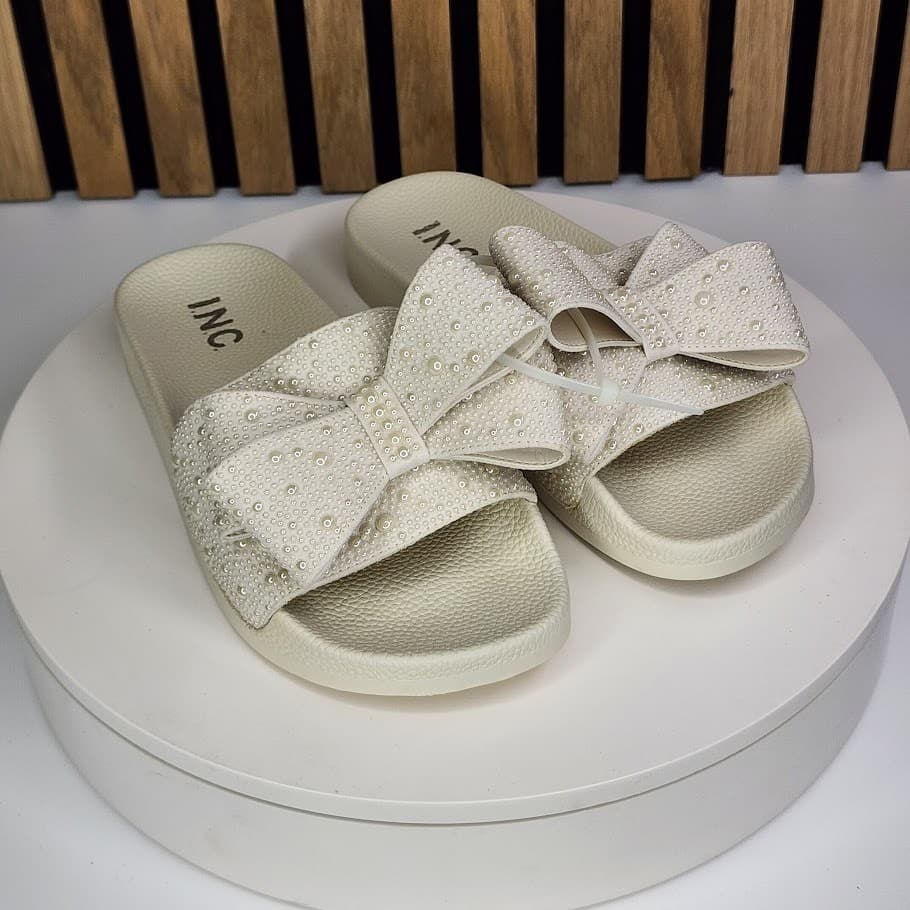 NEW - INC International Concepts Peymin Women’s Pearl Rhinestone Slides Size 6 - Thumbnail 5