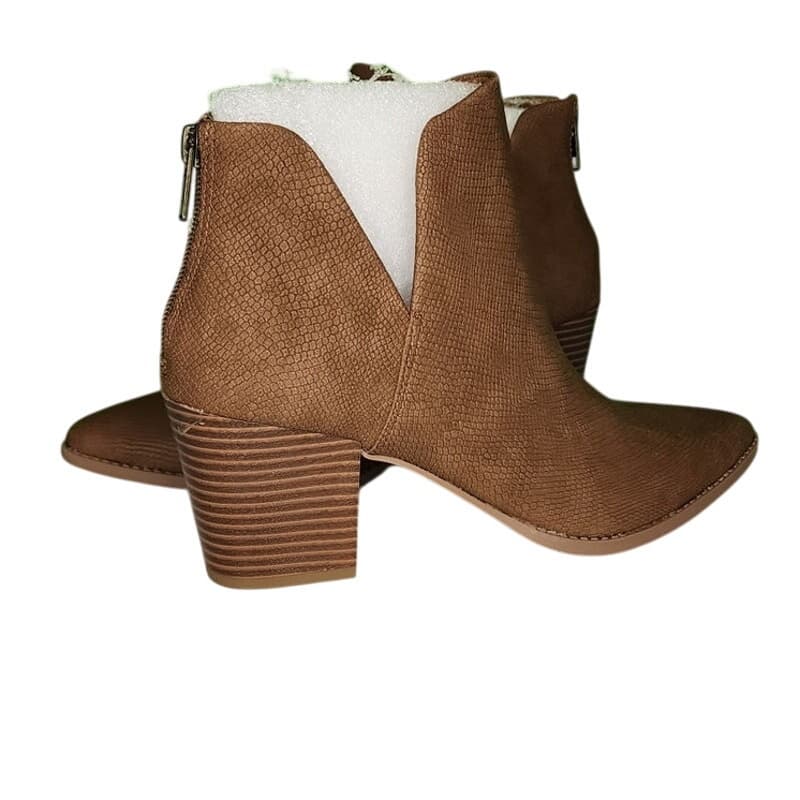 Sun + Stone Elizaa Boho V-Notch Pointed-Toe Block Heel for Women - Size 8M Brown - Thumbnail 4