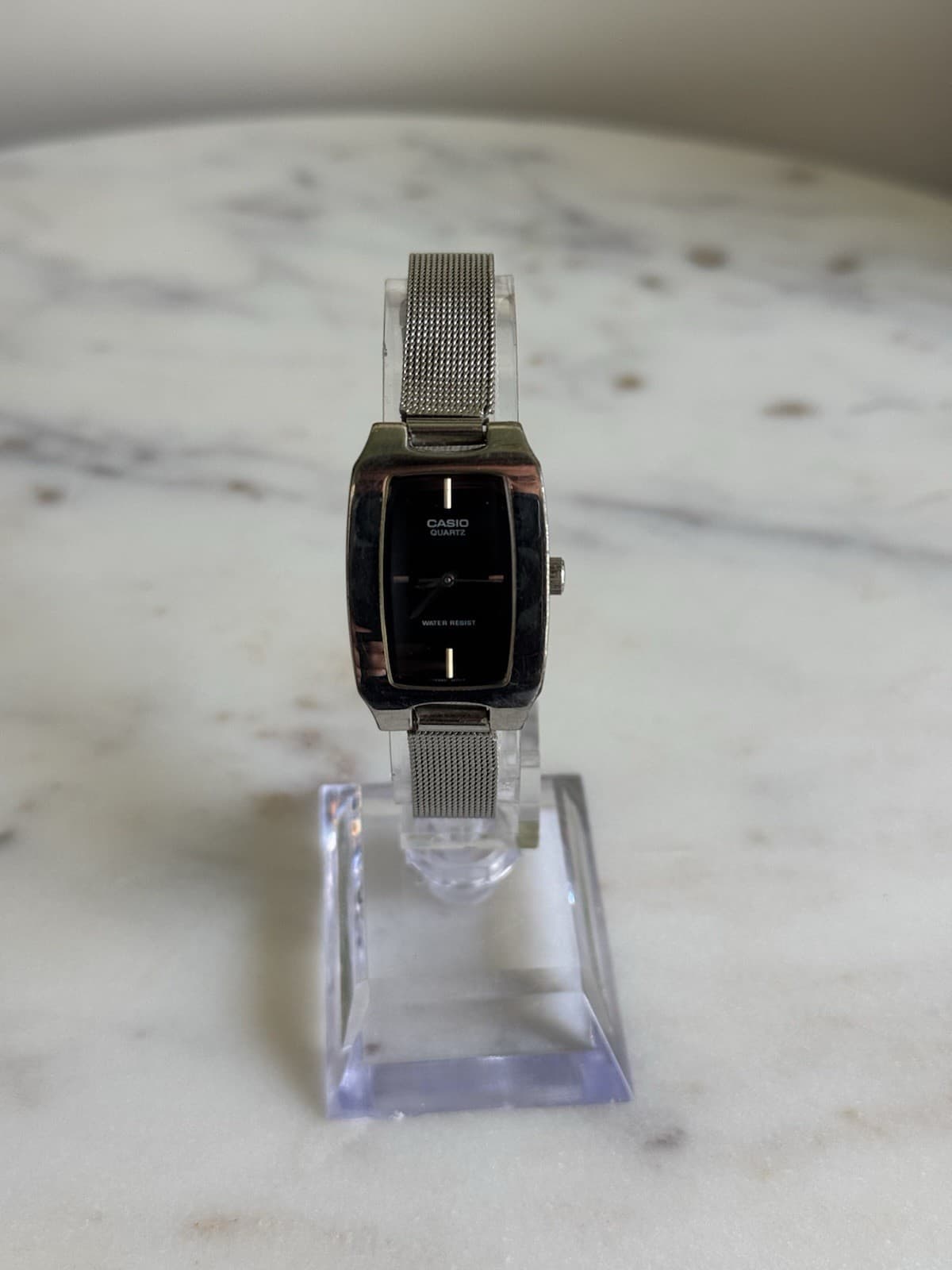 Y2K Casio Quartz LTP-1165 Black Dial 21mm Rectangle Watch Adjustable Bracelet - Thumbnail 2