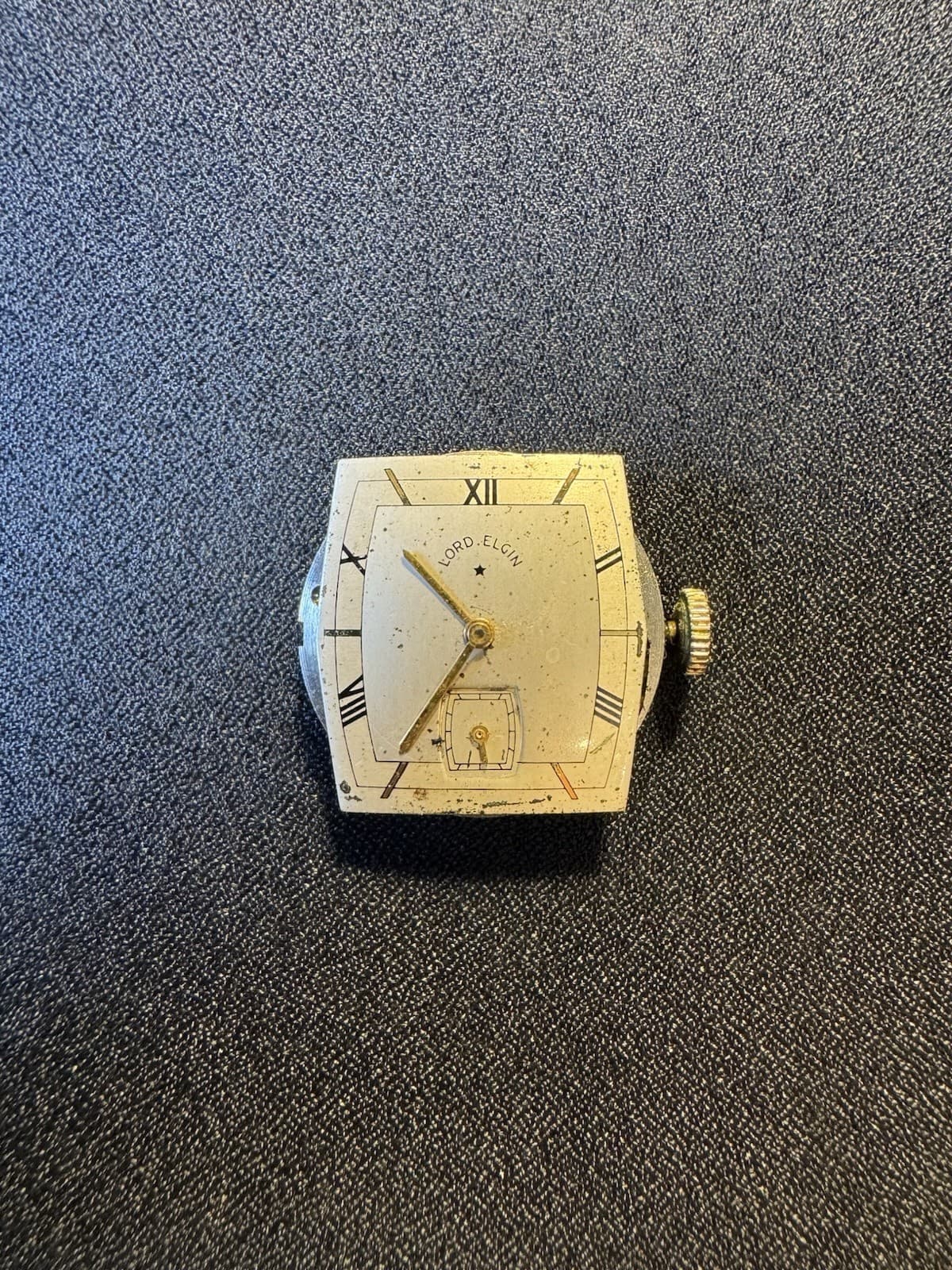 Vintage Lord Elgin 21 Jewel Watch Movement Cal 556 Art Deco Dial Non-Working - Thumbnail 2
