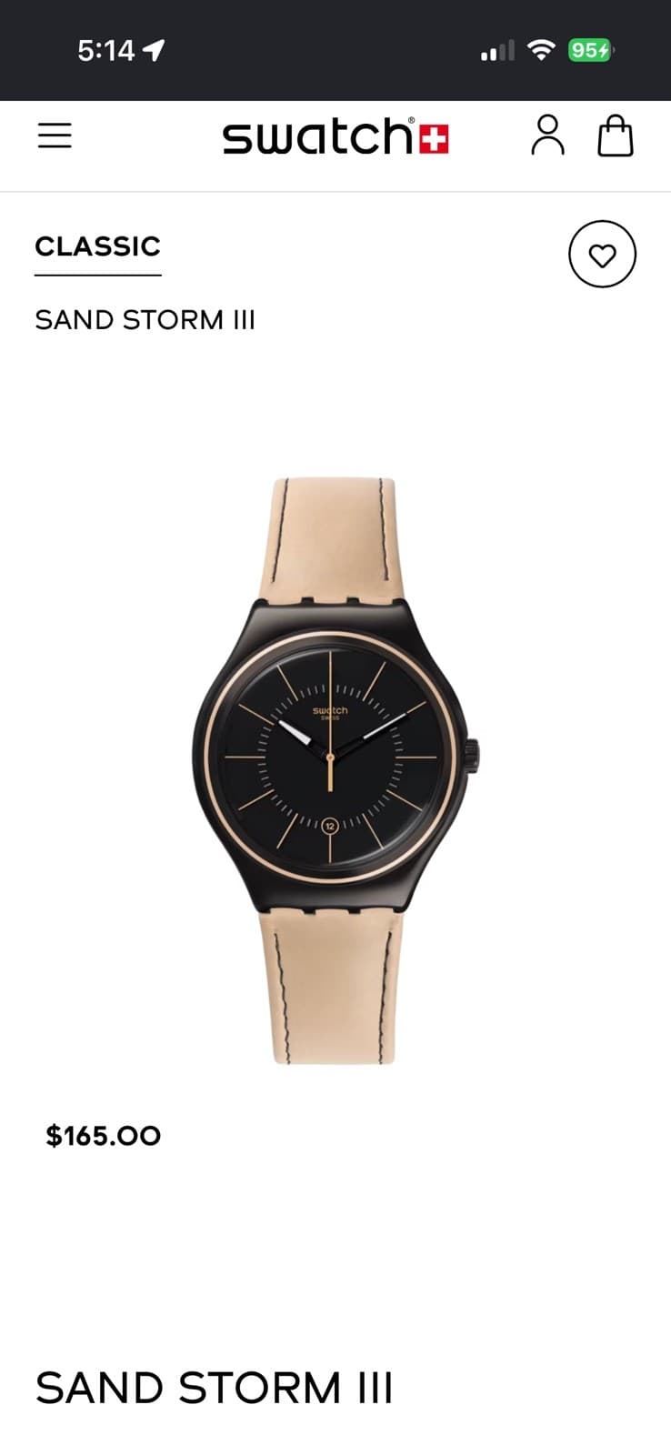 Swatch Swiss Black Dial Quartz Watch 42mm Black Case Tan Leather Strap Date - Thumbnail 7