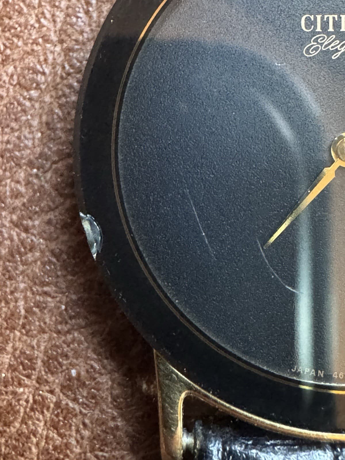 Vintage Citizen Elegance 4630-E65018-Y Black Dial Gold Tone Quartz Watch 30mm - Thumbnail 8
