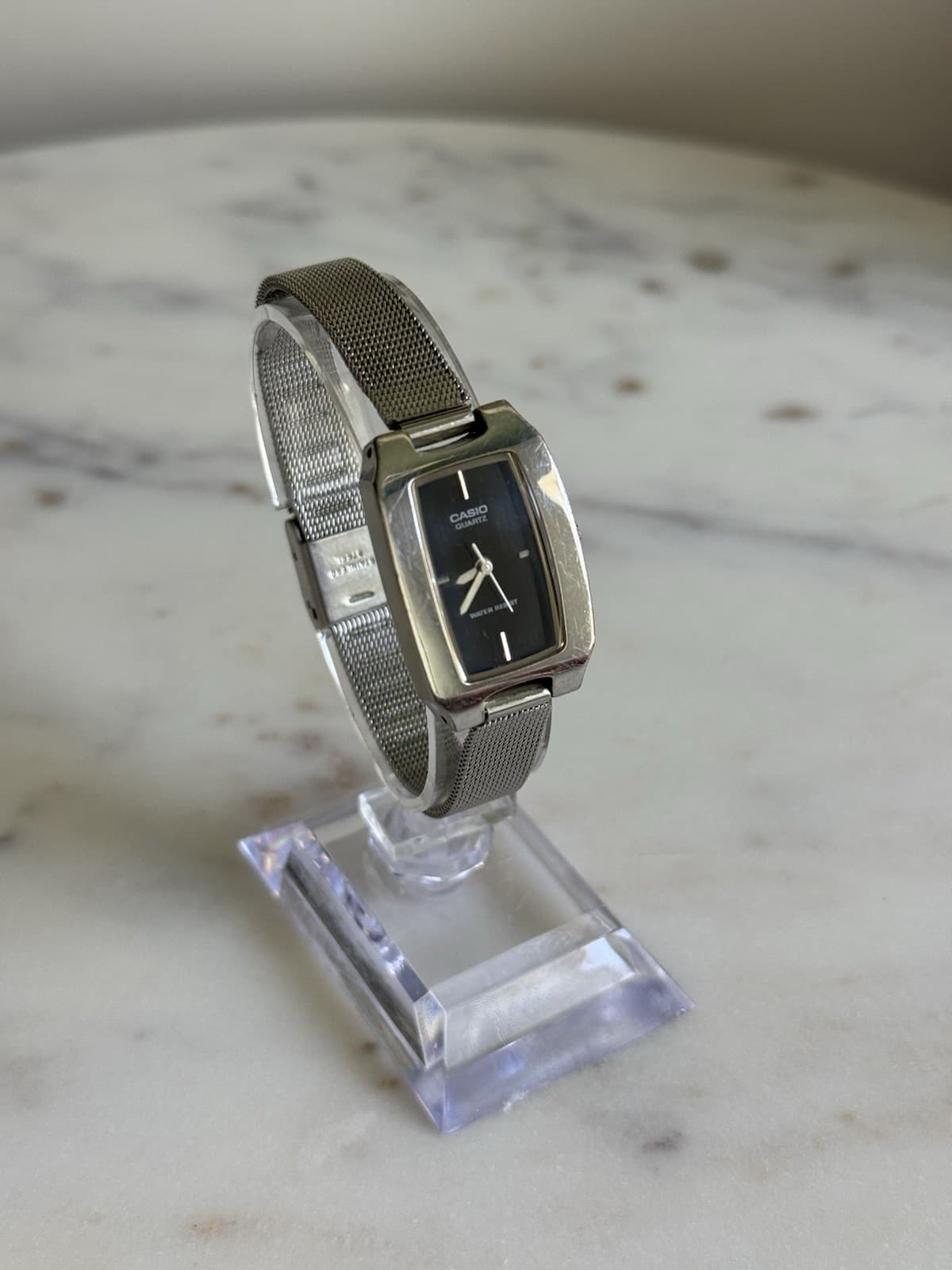 Y2K Casio Quartz LTP-1165 Black Dial 21mm Rectangle Watch Adjustable Bracelet - Thumbnail 3