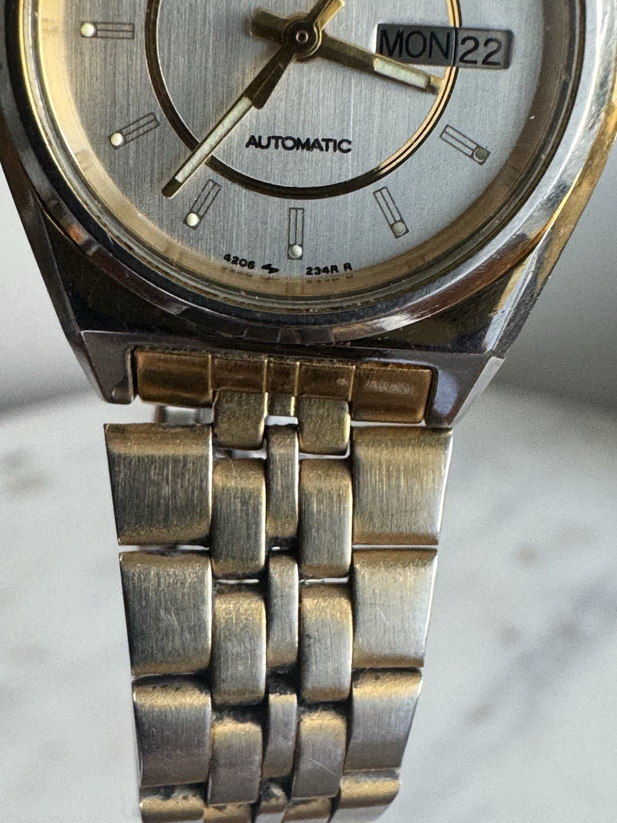 Vintage Ladies Seiko 5 Automatic 4206-234R Silver Dial Day-Date Jubilee Bracelet - Thumbnail 7