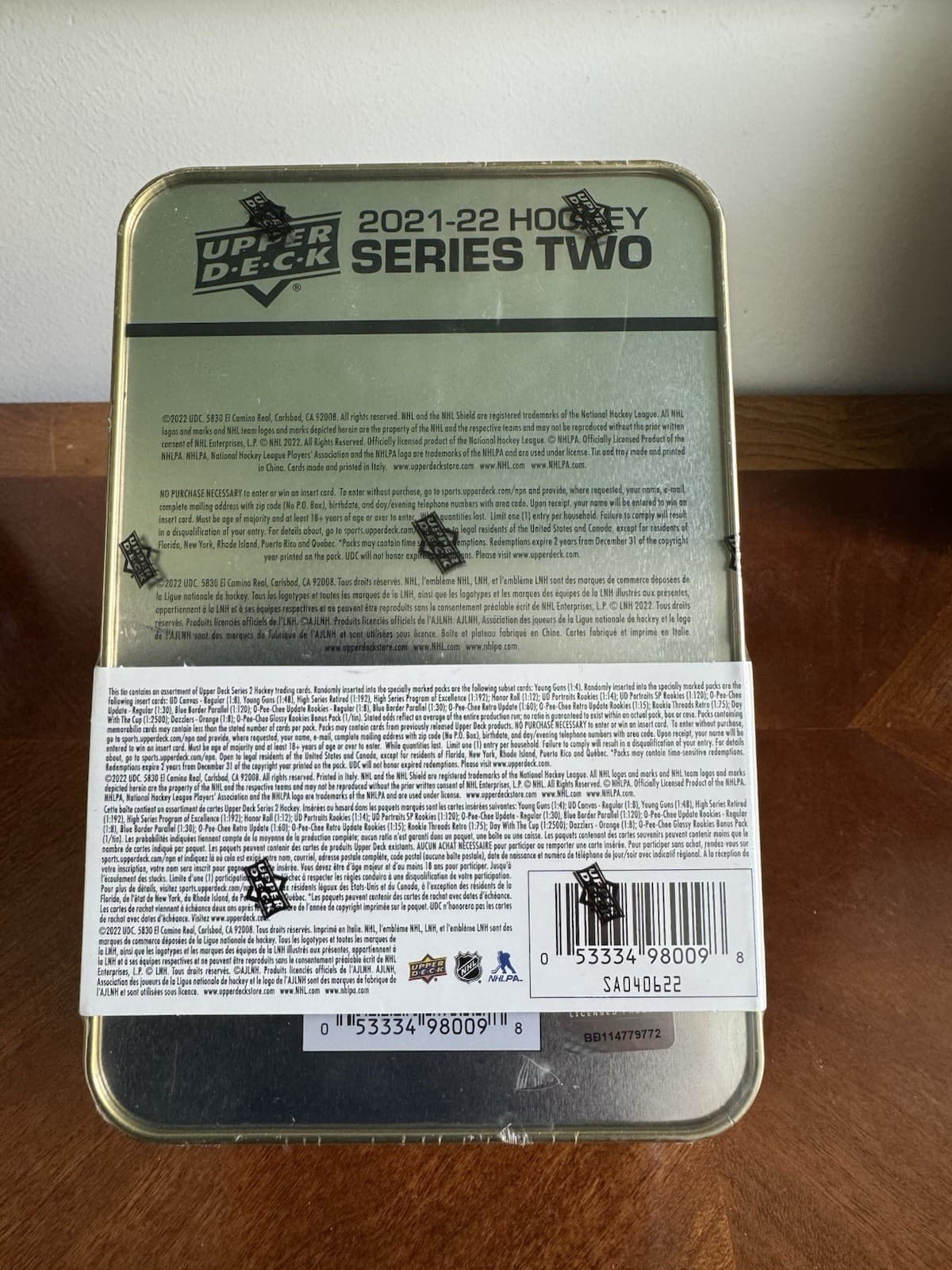 2021-22 Upper Deck Series 2 Hockey Factory Sealed Gold Collectors TIN O-Pee-chee - Thumbnail 3