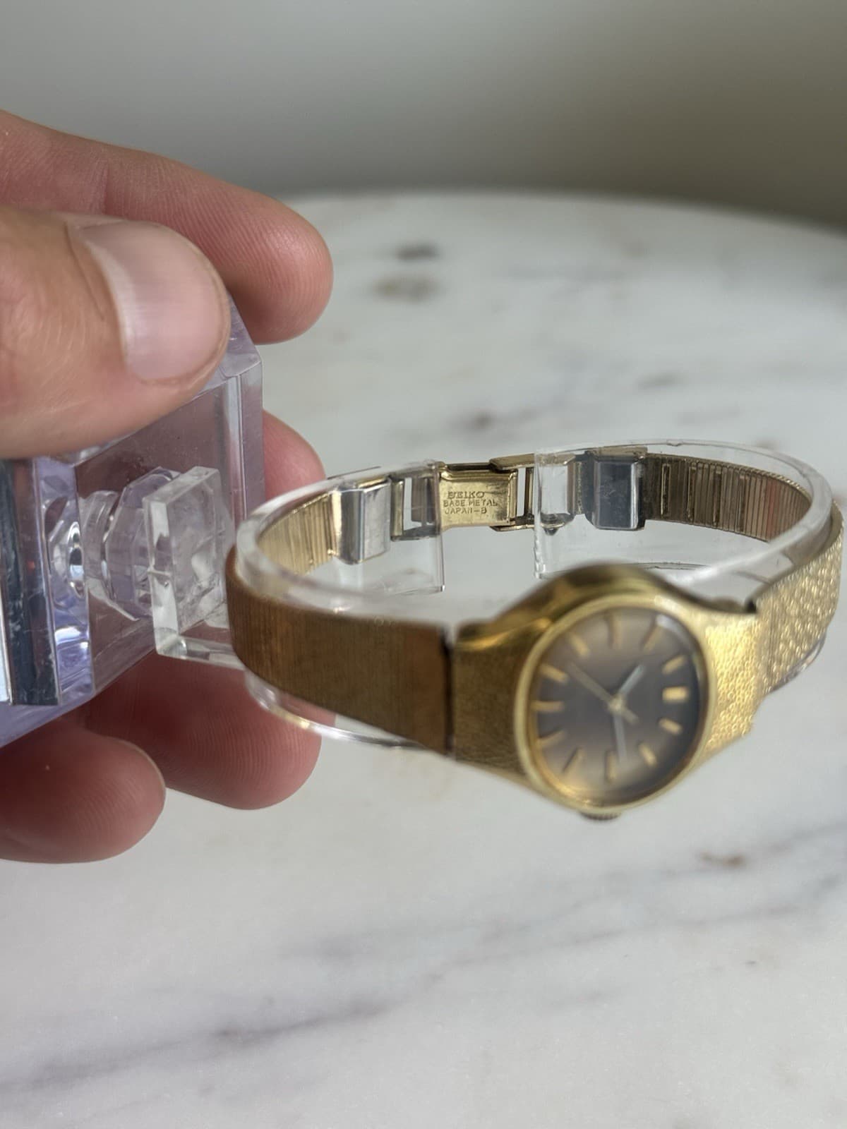 Vintage Seiko Rainbow 1104-7130 Ladies Mechanical Wind Gold Tone 21.5mm - Thumbnail 5