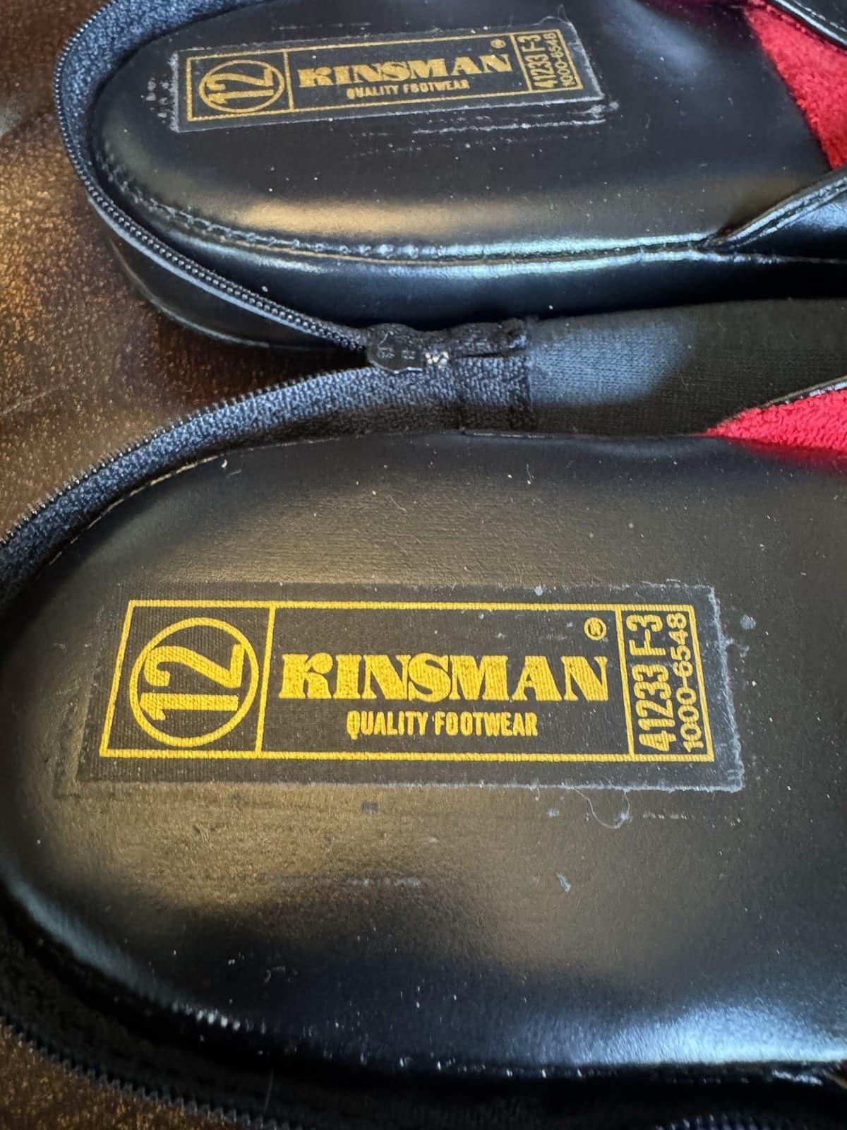 70's Vintage KINSMAN Travel Slippers Black Zip Case Men’s Lounge House Shoes Set - Thumbnail 3