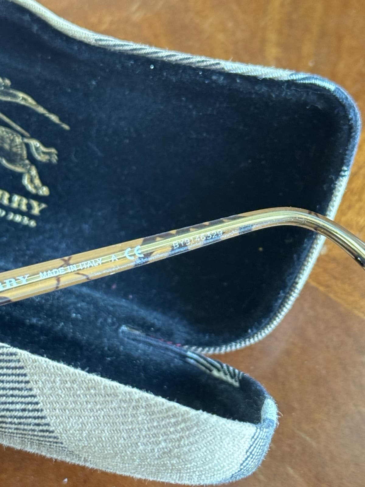 Burberry B1006 1012 Eyeglasses 52-18-140 Brown Half Rim Made In Italy w/ Case - Thumbnail 5