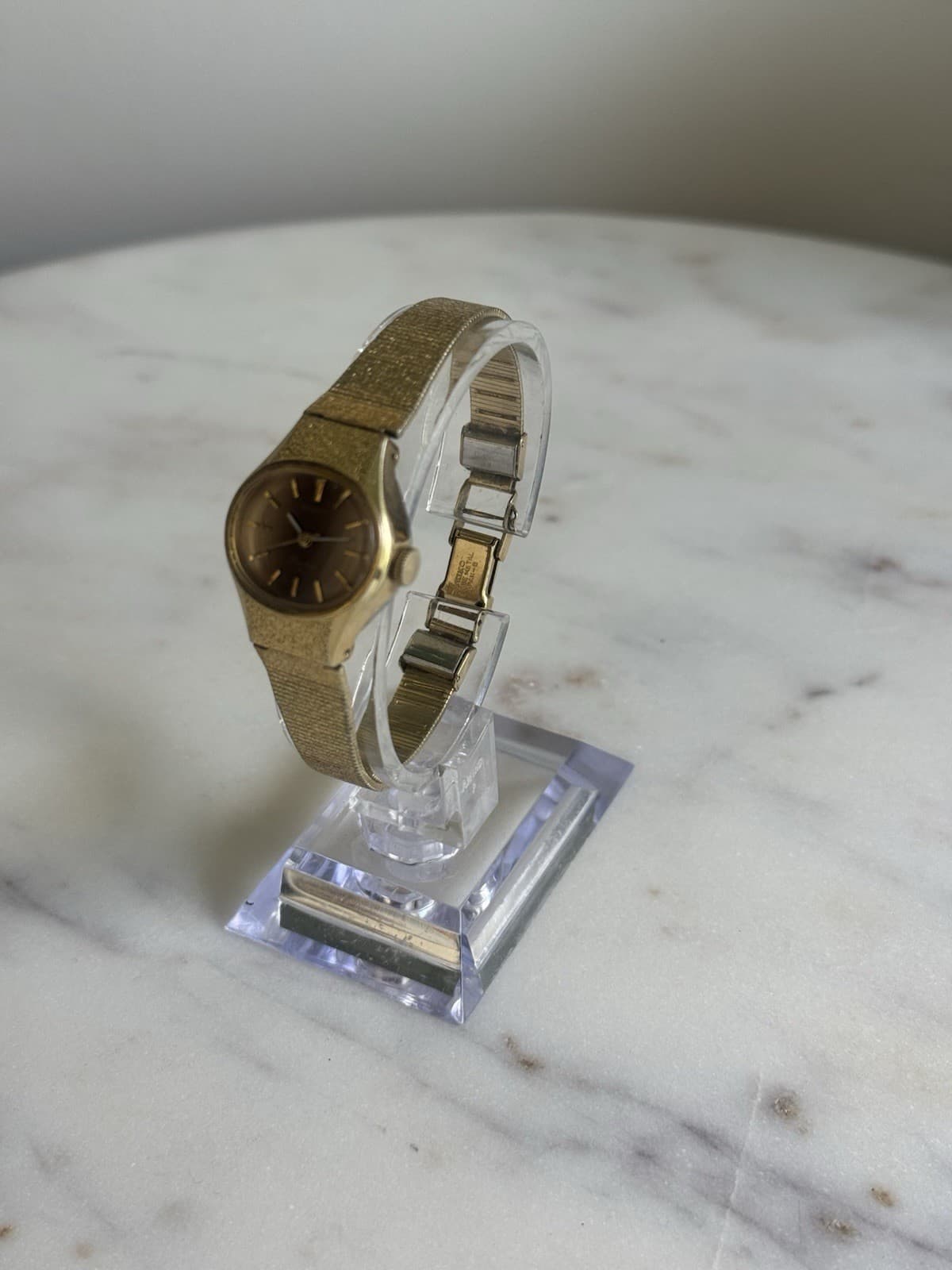 Vintage Seiko Rainbow 1104-7130 Ladies Mechanical Wind Gold Tone 21.5mm - Thumbnail 6