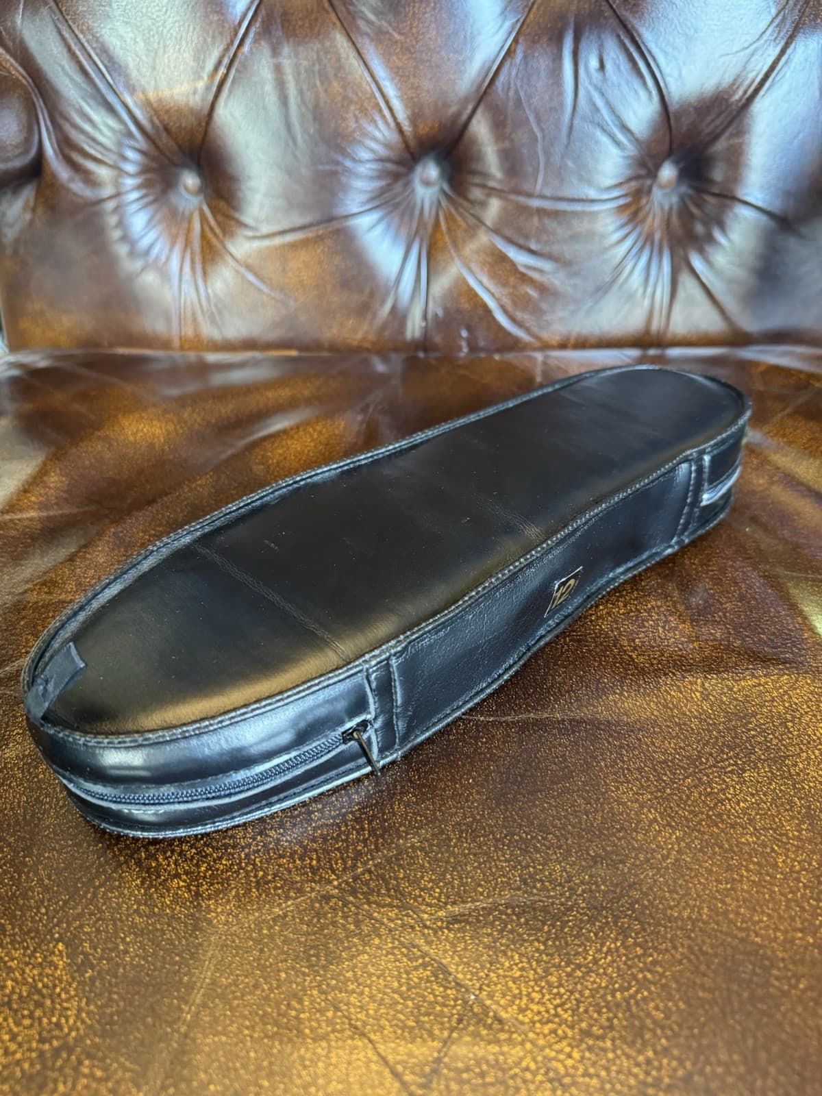 70's Vintage KINSMAN Travel Slippers Black Zip Case Men’s Lounge House Shoes Set - Thumbnail 2