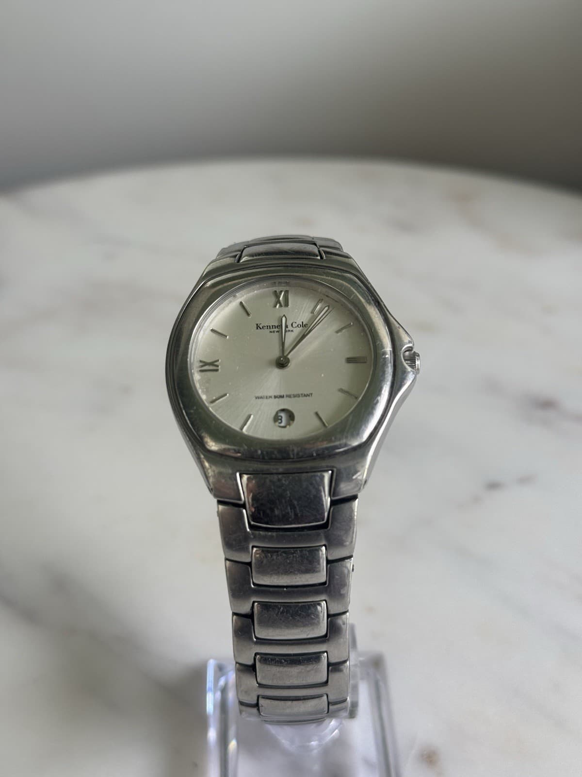 Kenneth Cole KC3289 Silver Stainless Steel Men's Dress Watch 39mm Working - Thumbnail 7