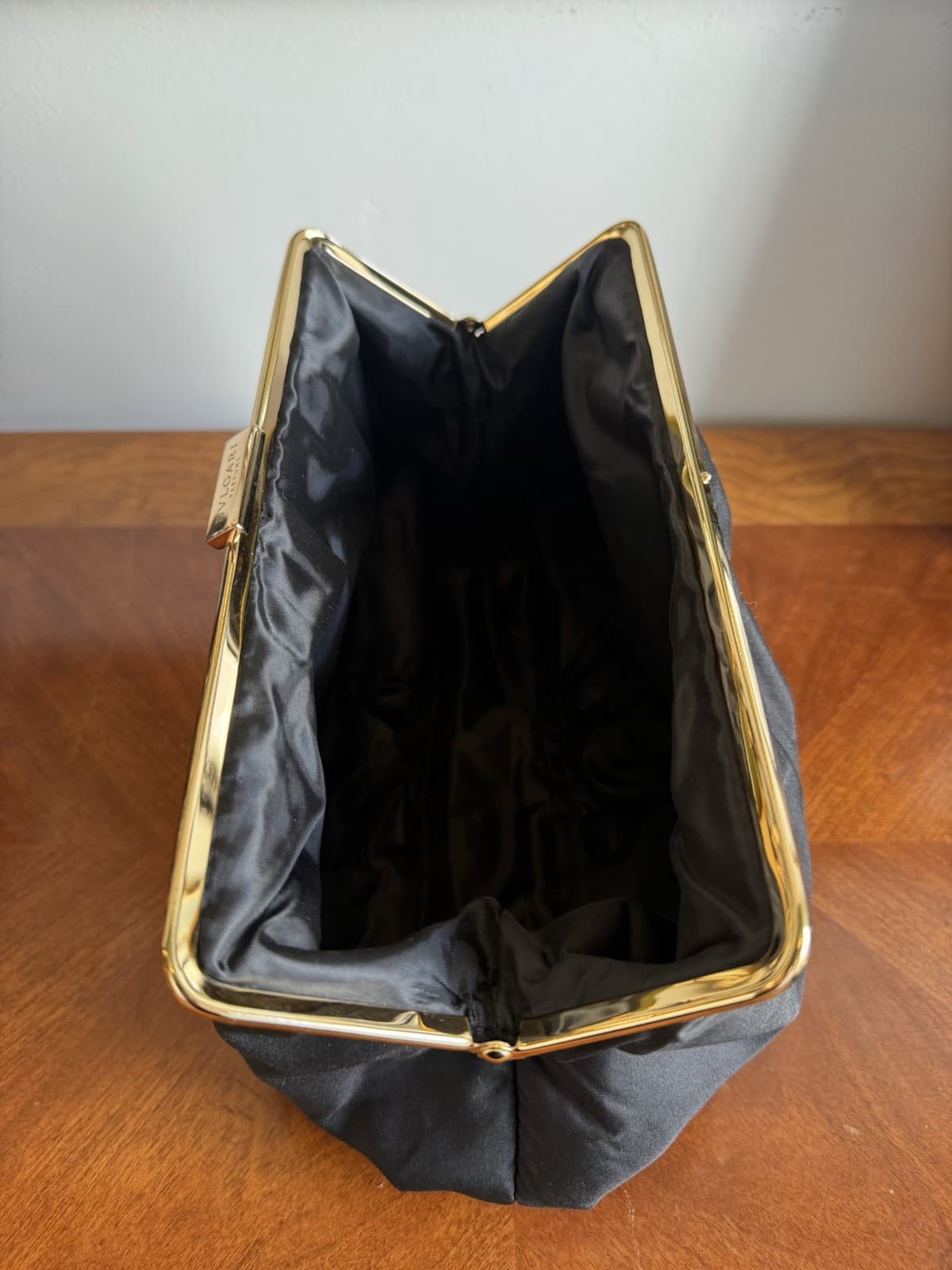 BVLGARI Parfums Black Clutch Gold Frame Evening Bag Clip Purse Luxury - Thumbnail 5