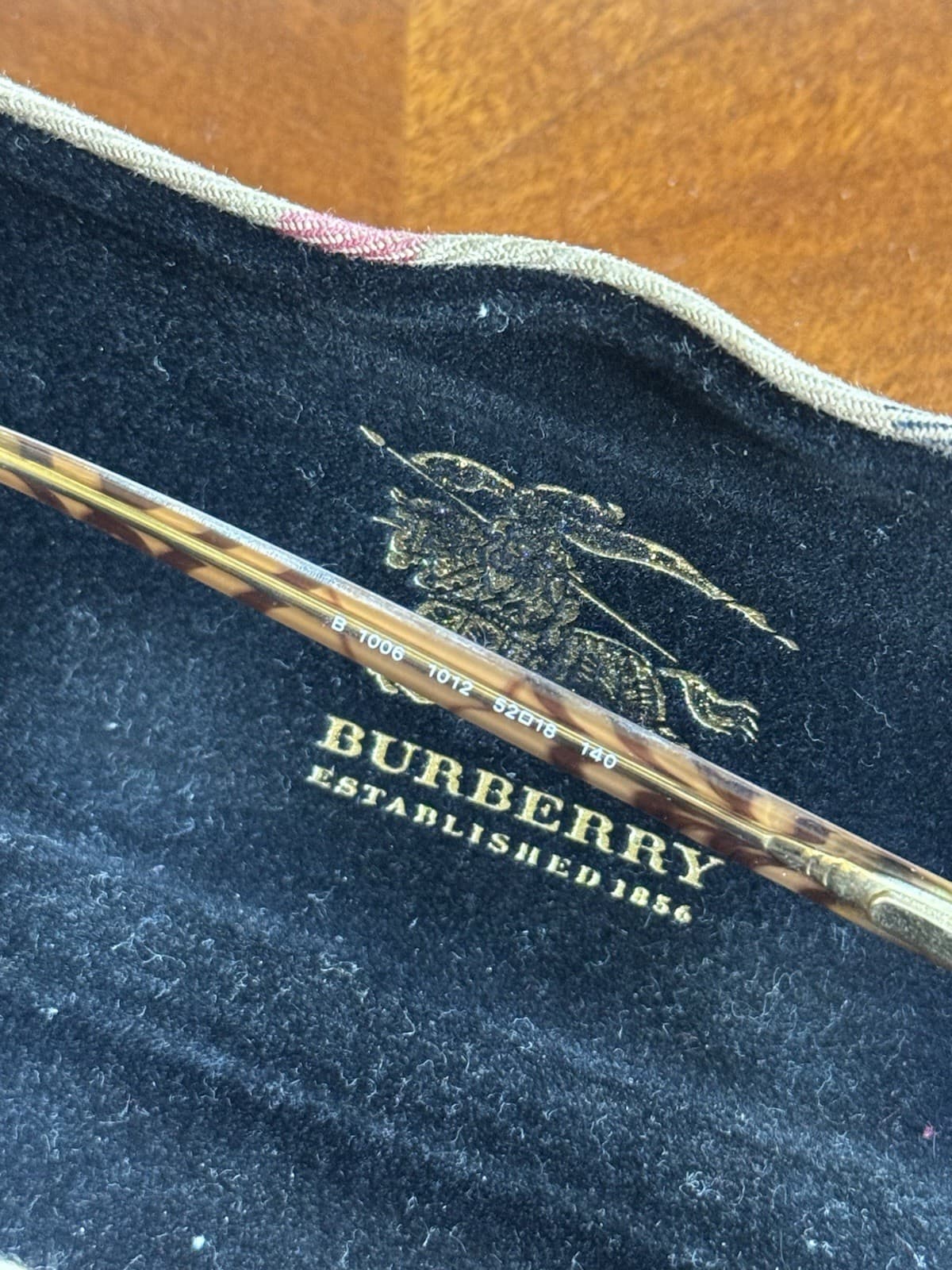 Burberry B1006 1012 Eyeglasses 52-18-140 Brown Half Rim Made In Italy w/ Case - Thumbnail 3